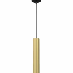 Sklep Kaja Pojedyncza, złota lampa wisząca, podłużna tuba LX 0114 z serii RAITO szczotkowanymosiądz Sale