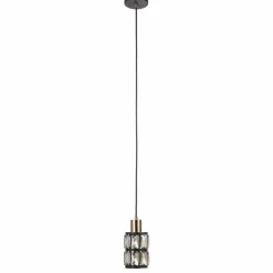 Sklep Kaja Pojedynczy zwis z kloszem z kryształków PND-44236-1-BK-GD MENFI Shop