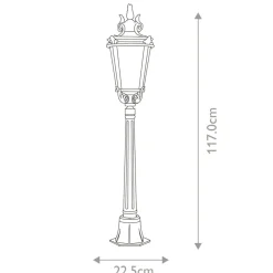 Sklep Kaja Ponad metrowa lampa ogrodowa BT4-M z serii BALTIMORE* Lampy Ogrodowe Stojące