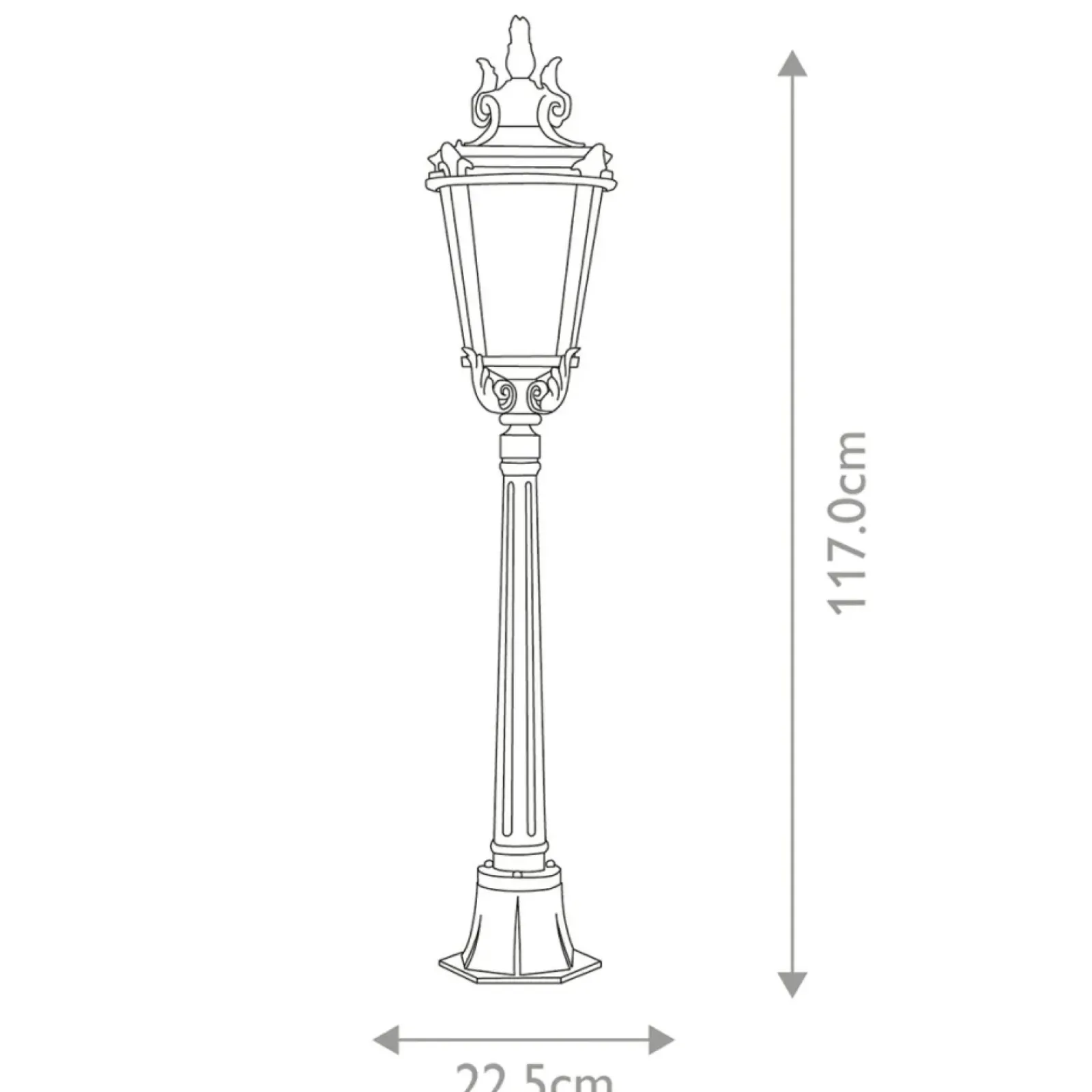 Sklep Kaja Ponad metrowa lampa ogrodowa BT4-M z serii BALTIMORE* Lampy Ogrodowe Stojące