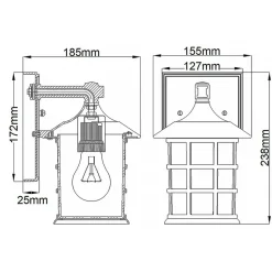 Sklep Kaja Ponadczasowa lampa elewacyjna HK-FREEPORT2-S-TWH z serii FREEPORT* Kinkiety Ogrodowe