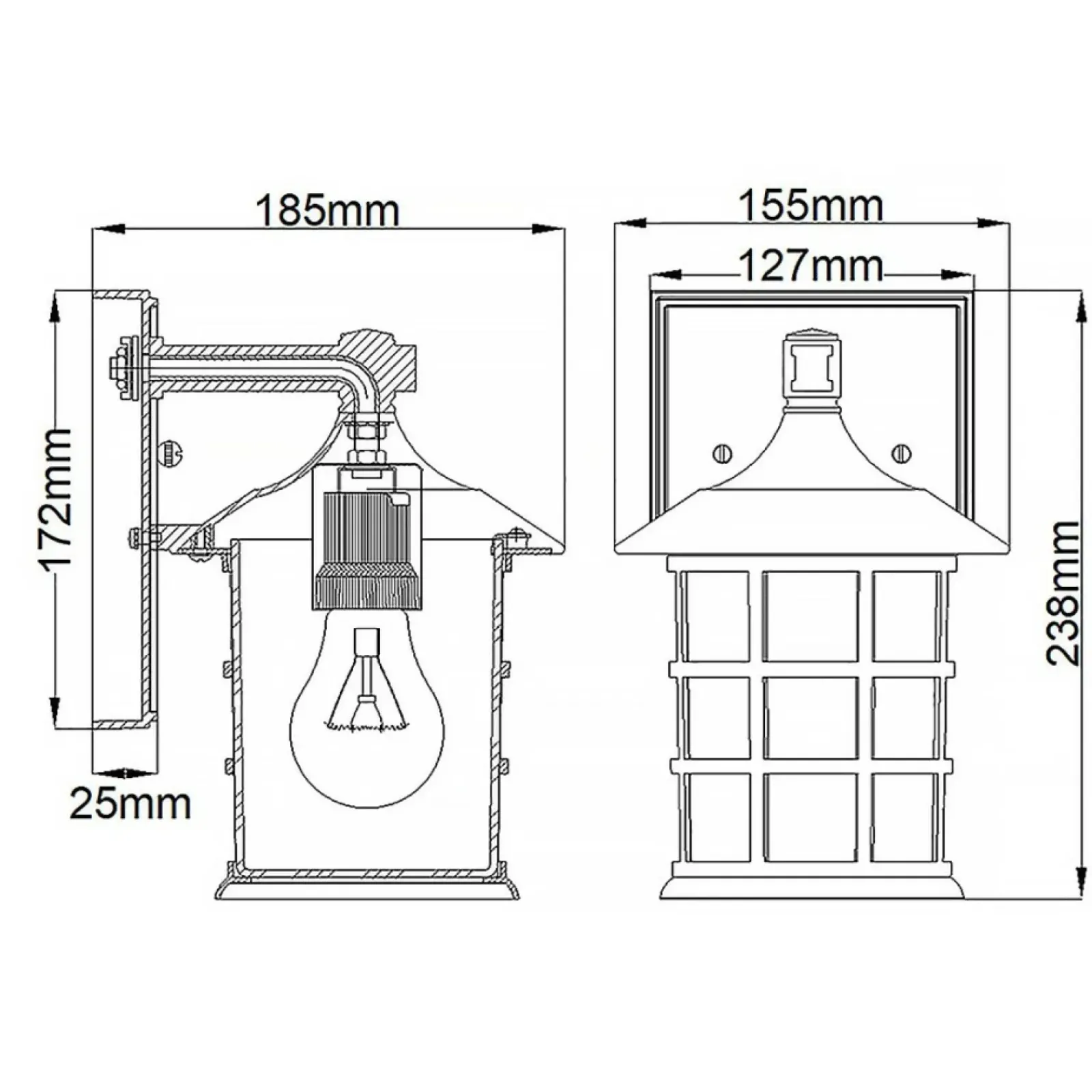 Sklep Kaja Ponadczasowa lampa elewacyjna HK-FREEPORT2-S-TWH z serii FREEPORT* Kinkiety Ogrodowe