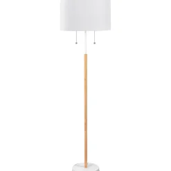 Sklep Kaja Ponadczasowa lampa podłogowa do sypialni LP-0304/2F WH FOGO | Kaja* Lampy Podłogowe Z Abażurem|Tradycyjne Lampy Podłogowe