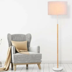 Sklep Kaja Ponadczasowa lampa podłogowa do sypialni LP-0304/2F WH FOGO | Kaja* Lampy Podłogowe Z Abażurem|Tradycyjne Lampy Podłogowe