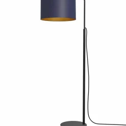 Sklep Kaja Ponadczasowa lampa podłogowa, granatowa LX 3575 z serii ARDEN | Kaja* Lampy Podłogowe Z Abażurem|Tradycyjne Lampy Podłogowe