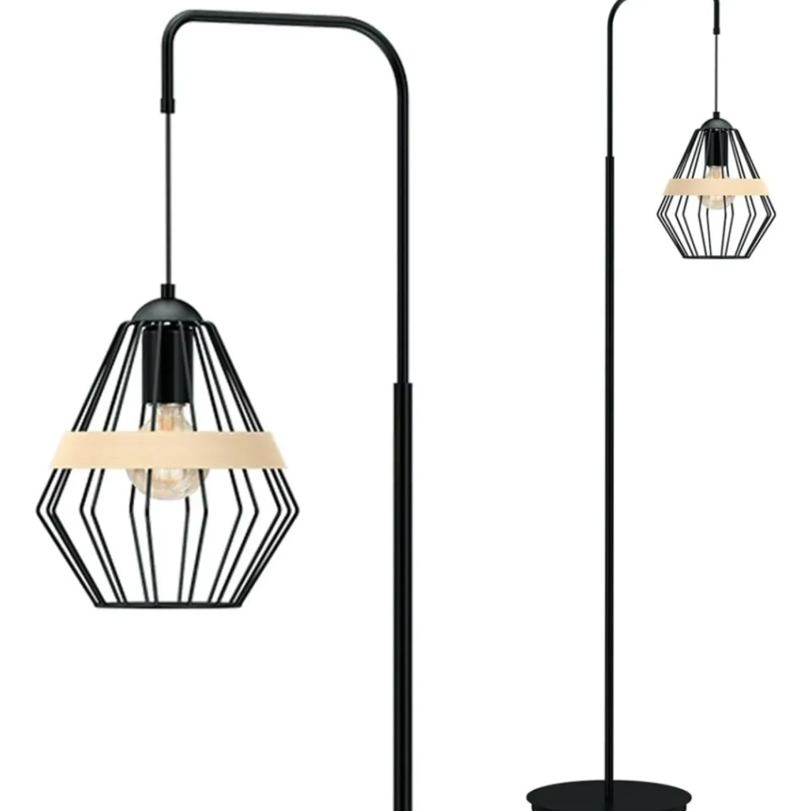 Sklep Kaja Ponadczasowa lampa podłogowa, druciany klosz MLP5528 z serii CLIFF | Kaja Oświet* Tradycyjne Lampy Podłogowe