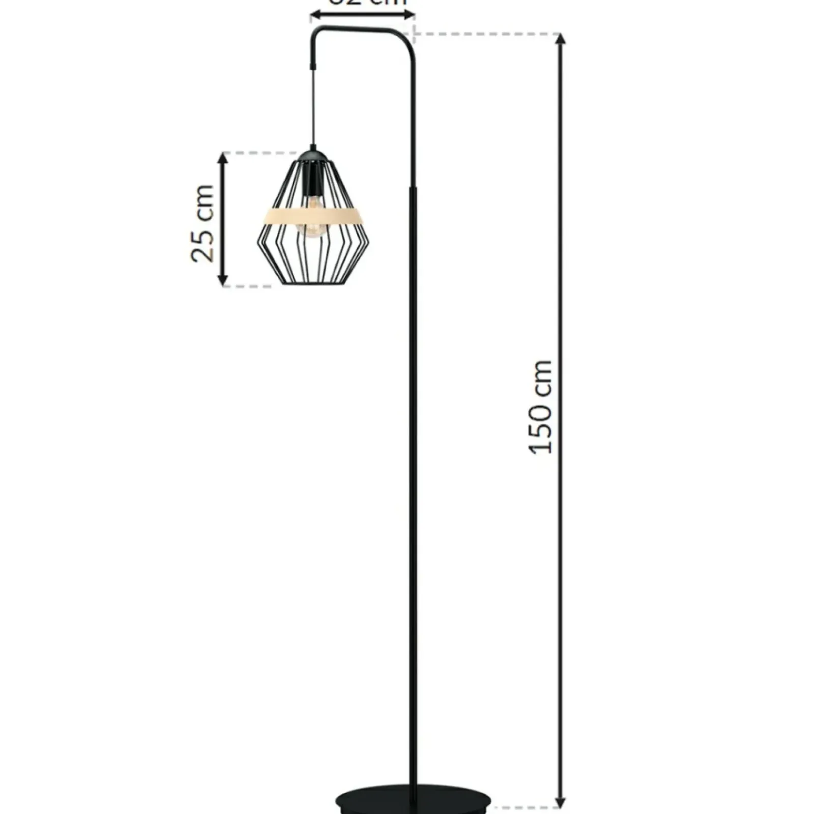 Sklep Kaja Ponadczasowa lampa podłogowa, druciany klosz MLP5528 z serii CLIFF | Kaja Oświet* Tradycyjne Lampy Podłogowe