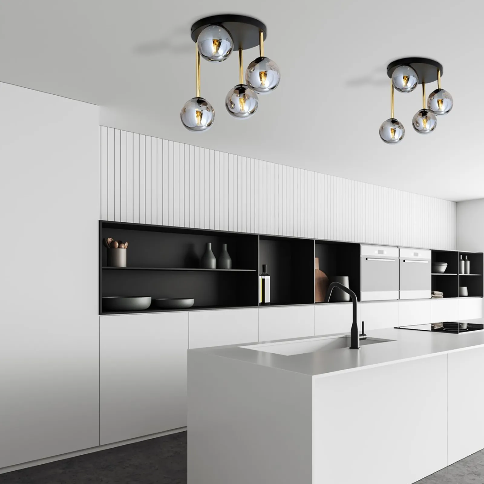 Sklep Kaja Ponadczasowa lampa sufitowa z ciemnymi kloszami 1259/4 z serii DOLCE* Plafony Nowoczesne