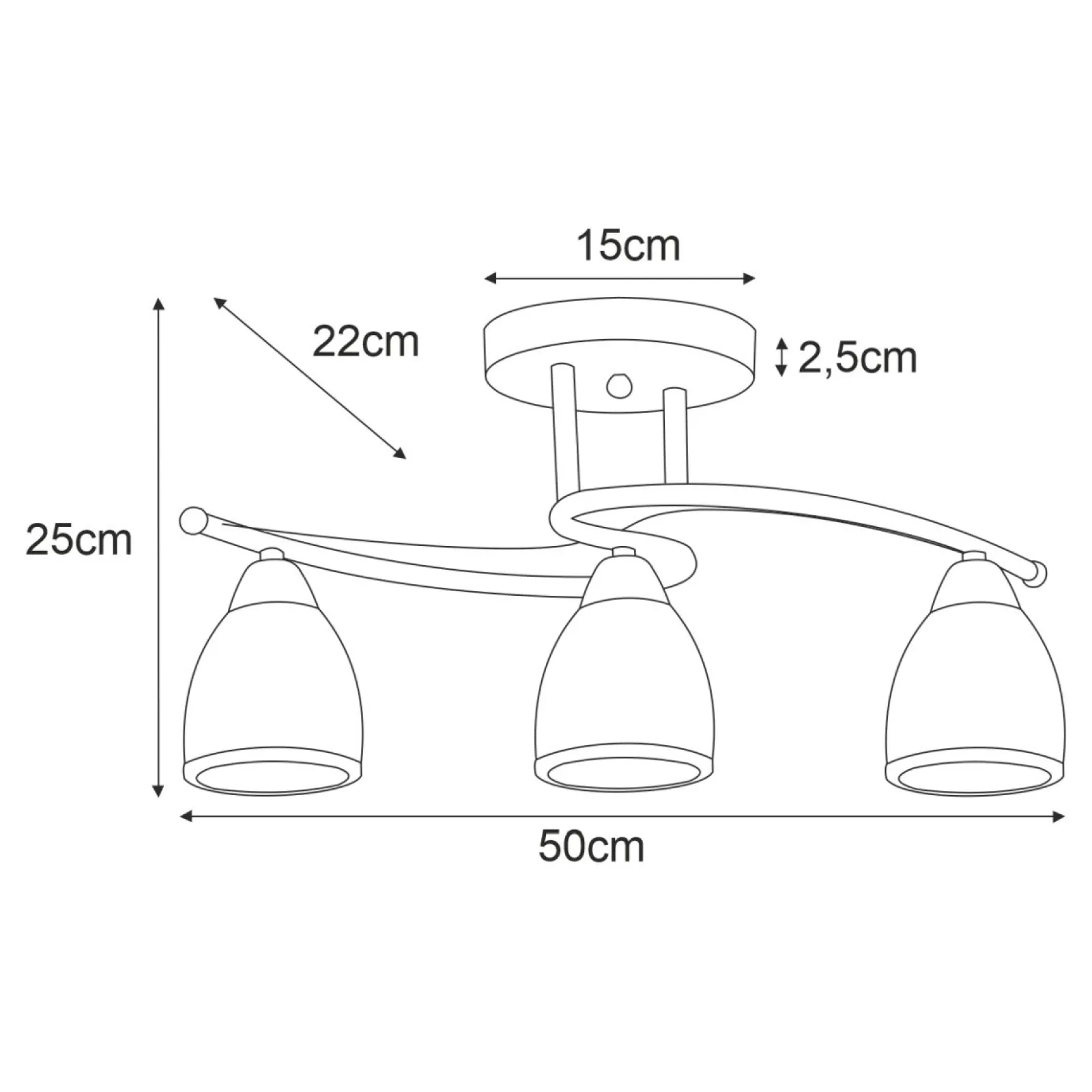 Sklep Kaja Ponadczasowa lampa sufitowa K-JSL-8090/3 CHR SAMIRA | Kaja Oświetlenie* Randole Tradycyjne|Żyrandole Tradycyjne - Retro