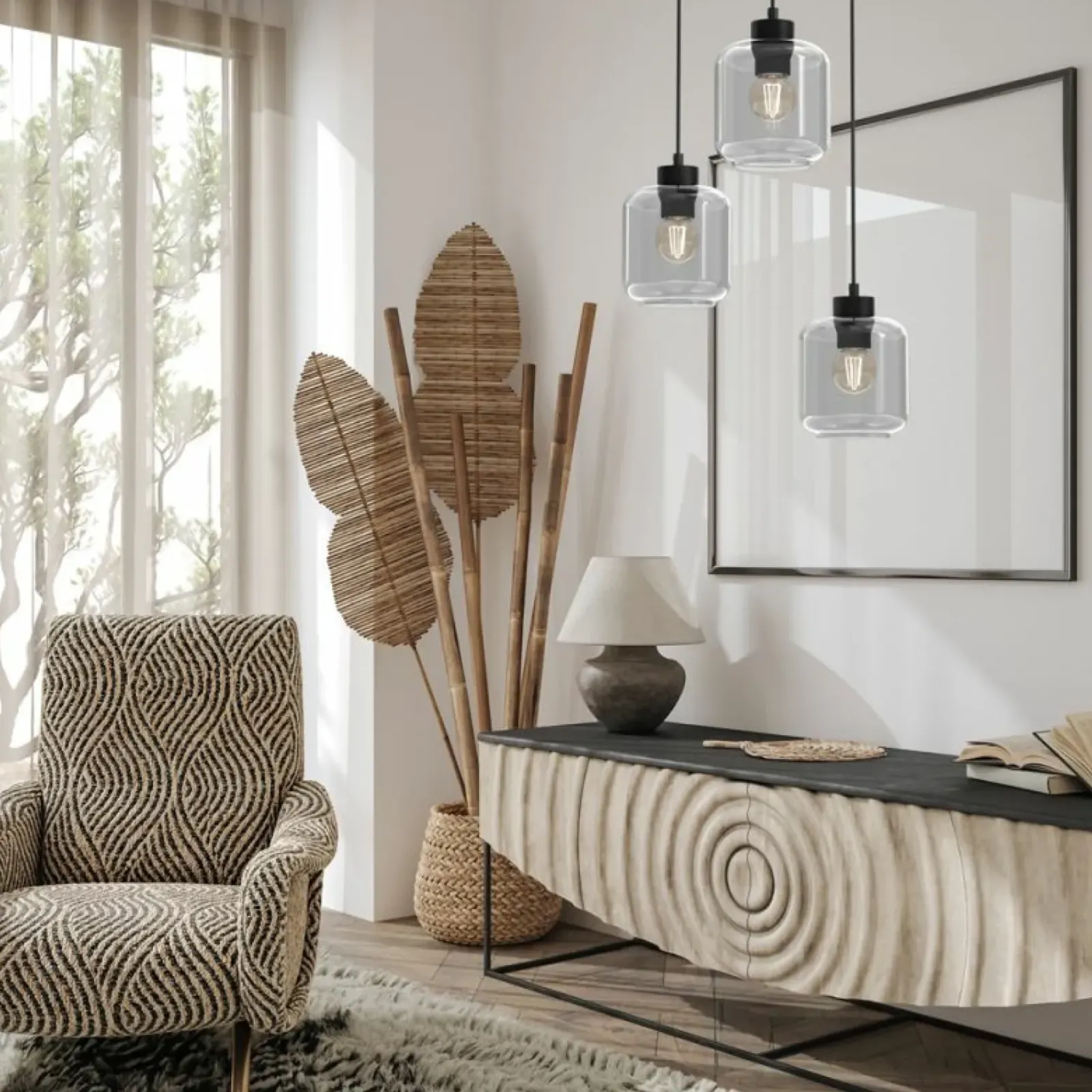 Sklep Kaja Ponadczasowa lampa wisząca, klosze słoiki MLP8375 SOMBRA | Kaja Outlet
