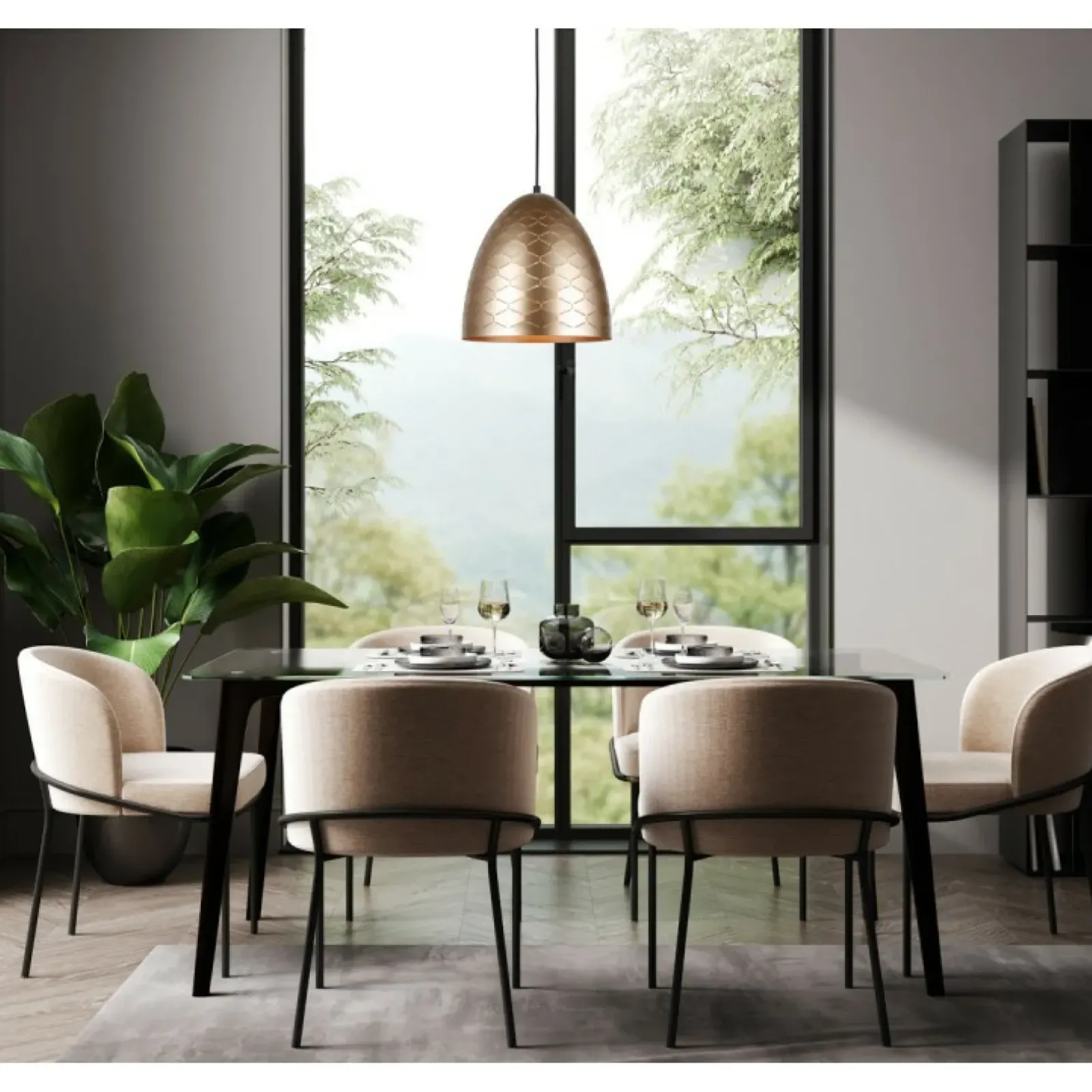 Sklep Kaja Ponadczasowa lampa wisząca do kuchni PND-43445-1L-GD z serii LEILANI Best