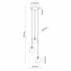 Sklep Kaja Ponadczasowa lampa wisząca, przezroczyste kule TK 5942 NILOS | Kaja Cheap