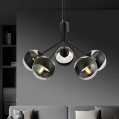 Sklep Kaja Ponadczasowa lampa wisząca z 5 kloszami 1139/5 NOVA | Kaja Oświetlenie Shop