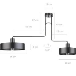 Sklep Kaja Ponadczasowa, loftowa lampa do sypialni SIG 31551 z serii VASCO | Kaja czarny Online