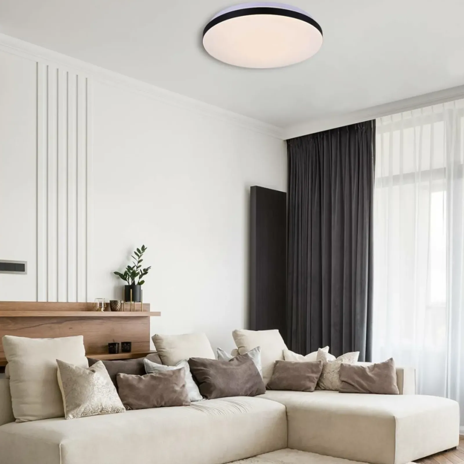 Sklep Kaja Ponadczasowa, okrągła lampa sufitowa LED LP-335/1C S 4BK – BABILON* Lampy Led|Plafony Klasyczne