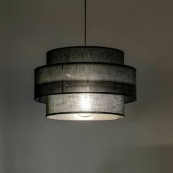 Sklep Kaja Ponadczasowy, czarny zwis z abażurem TK 4999 CALISTO BLACK | Kaja Outlet