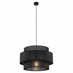 Sklep Kaja Ponadczasowy, czarny zwis z abażurem TK 4999 CALISTO BLACK | Kaja Outlet