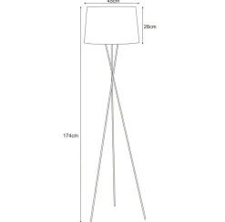 Sklep Kaja Ponadczasowy trójnóg lampa podłogowa K-4363 REMI WHITE | Kaja* Lampy Podłogowe Z Abażurem|Lampy Podłogowe