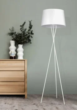 Sklep Kaja Ponadczasowy trójnóg lampa podłogowa K-4363 REMI WHITE | Kaja* Lampy Podłogowe Z Abażurem|Lampy Podłogowe