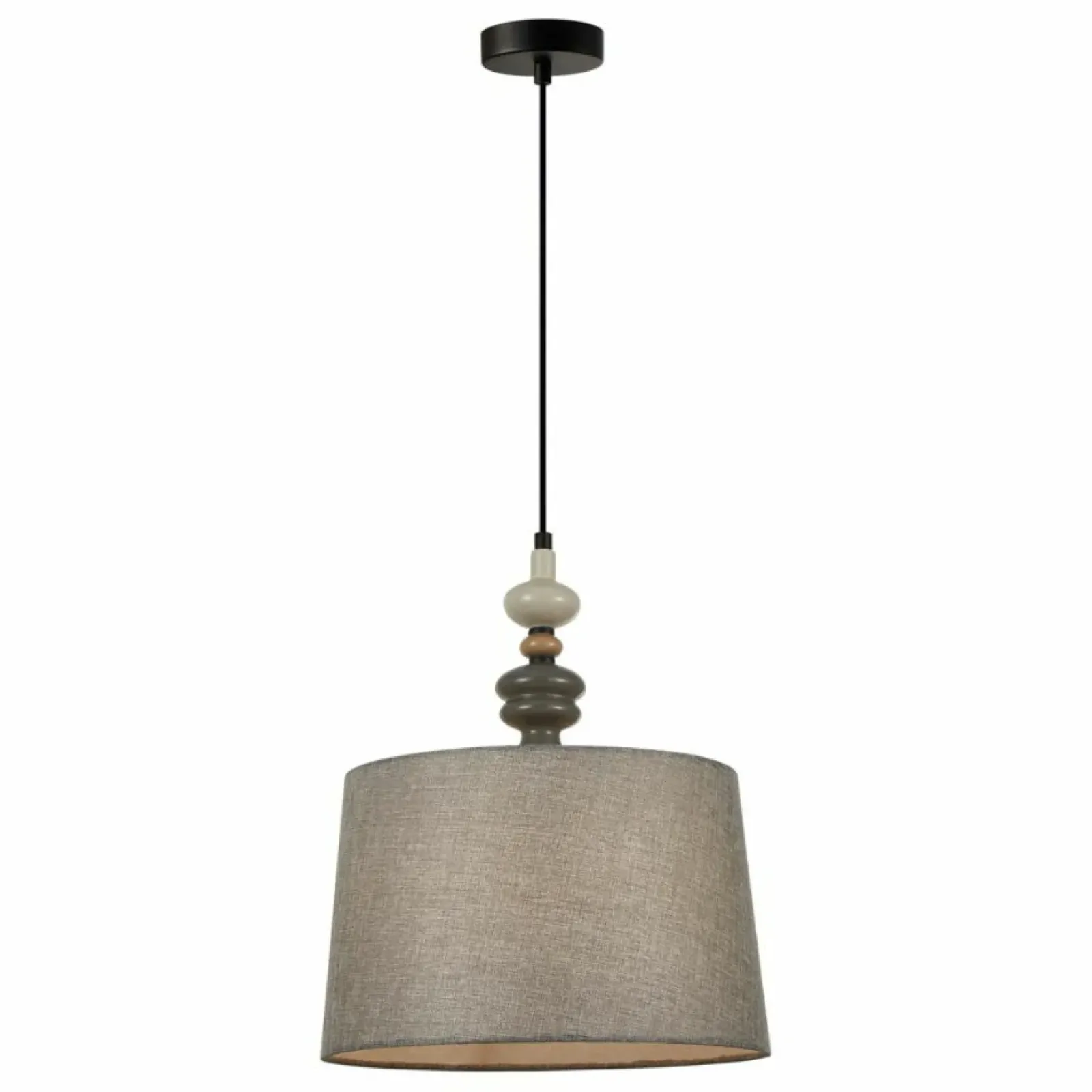 Sklep Kaja Ponadczasowy żyrandol z szarym abażurem PND-22374B-BK NEROM | Kaja Discount