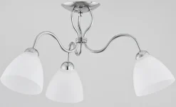 Sklep Kaja Potrójna chromowana lampa sufitowa na 3 klosze AL 22603 | Kaja* Randole Tradycyjne