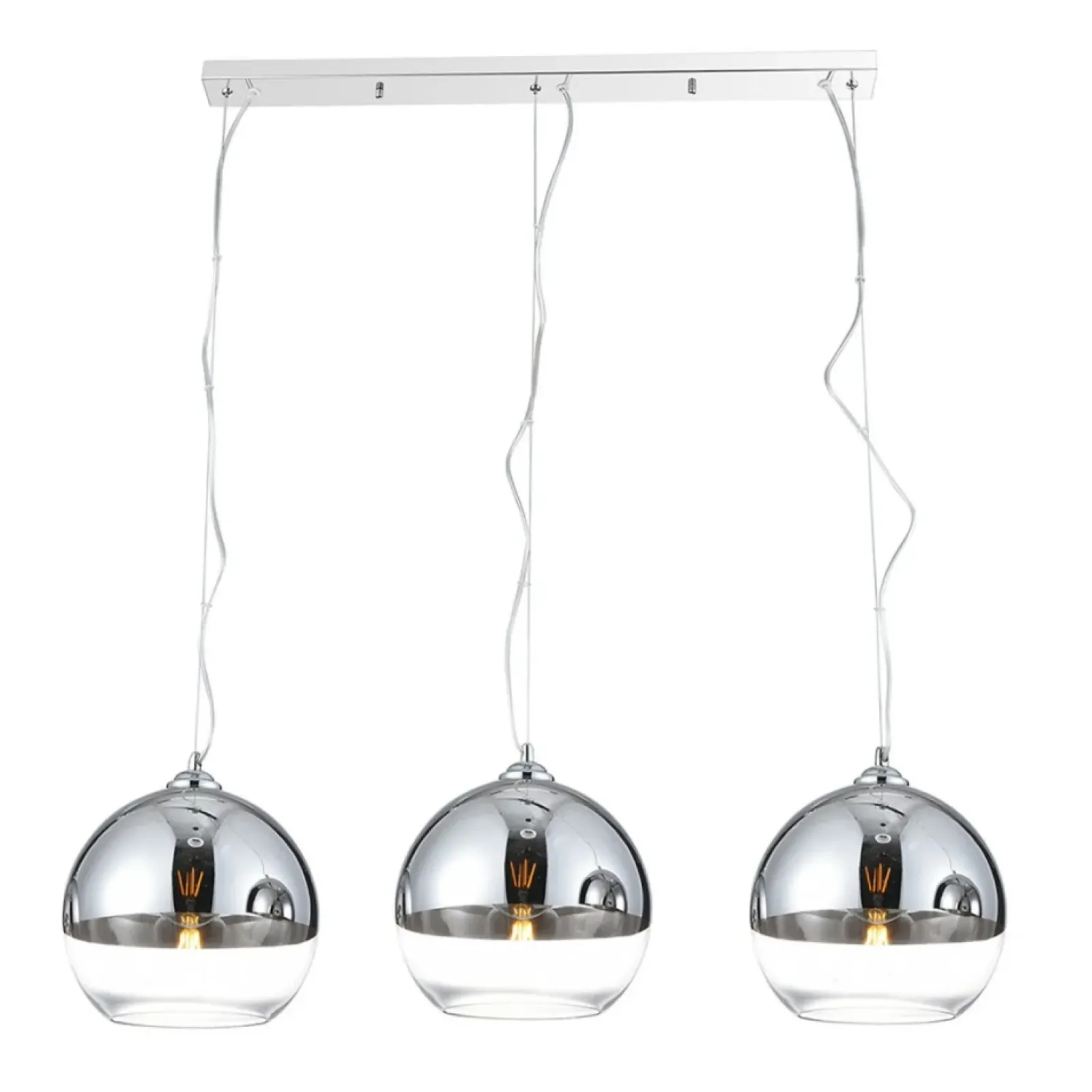 Sklep Kaja Potrójna owana lampa wisząca nad stół AZ3103 IRIS | Kaja chrom New