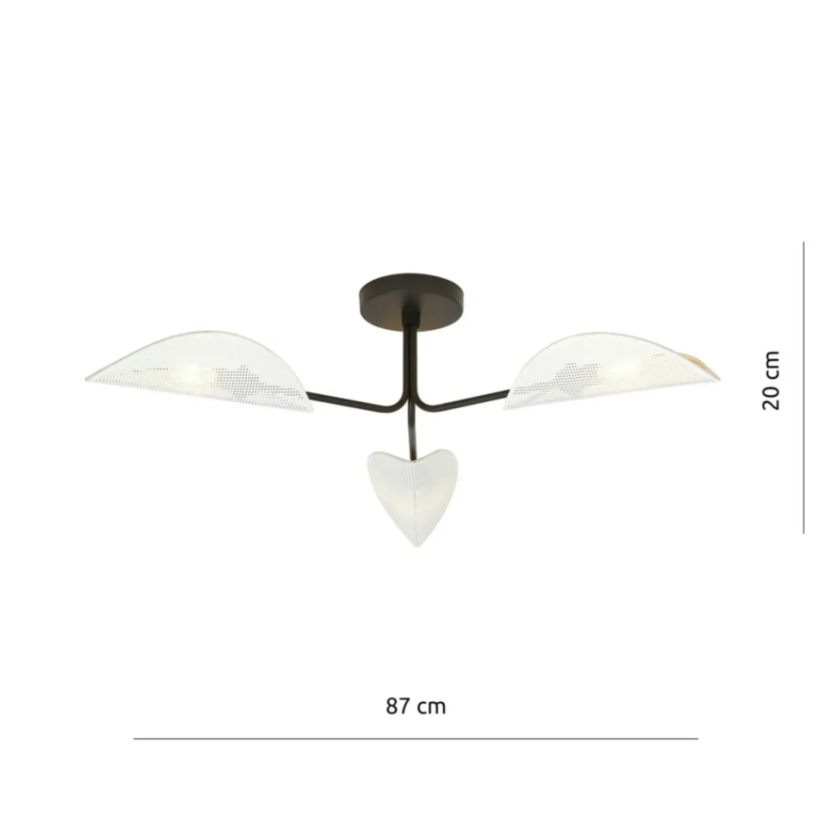Sklep Kaja Potrójna, czarno-biała lampa sufitowa 1173/3 GOMEZ | Kaja Oświetlenie Fashion