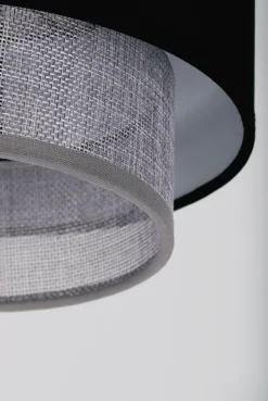 Sklep Kaja Potrójna, czarno-szara lampa wisząca, regulowana K-5172 z serii ETELA* Żyrandole Z Abażurem|Żyrandole Z Abażurami