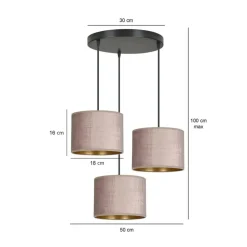 Sklep Kaja Potrójna lampa do przytulnej sypialni 1053/3PREM HILDE PREMIUM | Kaja Clearance