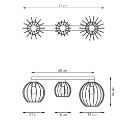 Sklep Kaja Potrójna lampa sufitowa do loftowego salonu 1370/3 z serii NEST Outlet