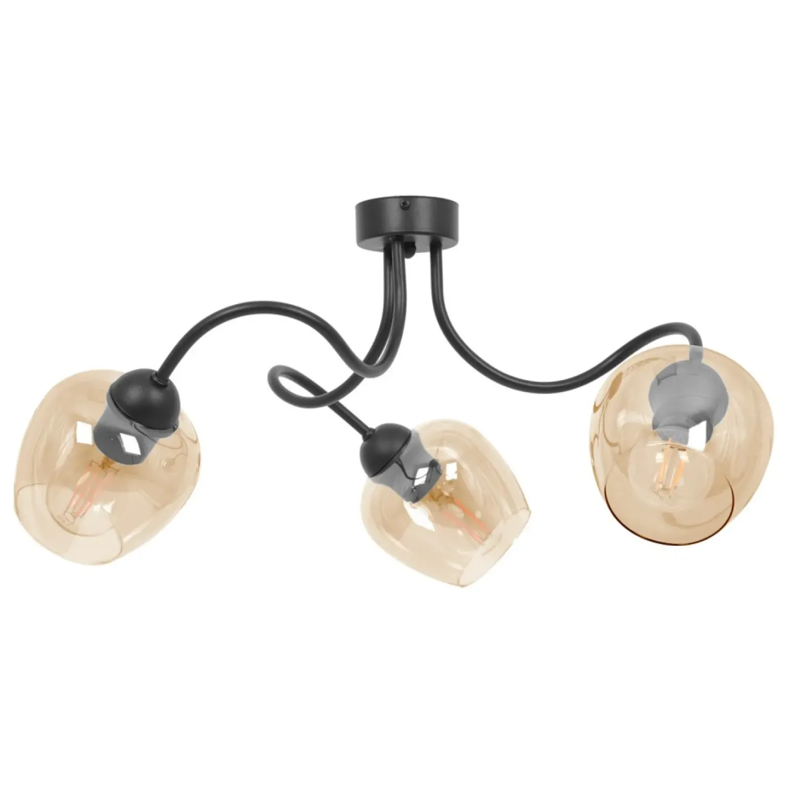 Sklep Kaja Potrójna lampa sufitowa z bursztynowymi kloszami K-5190 z serii DIUNA Flash Sale