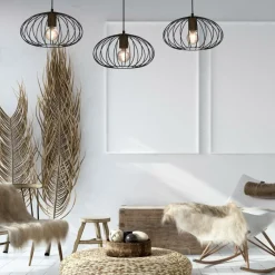 Sklep Kaja Potrójna lampa wisząca, brązowe elementy MLP7960 z serii MERIDIANO | Kaja Oświet Best