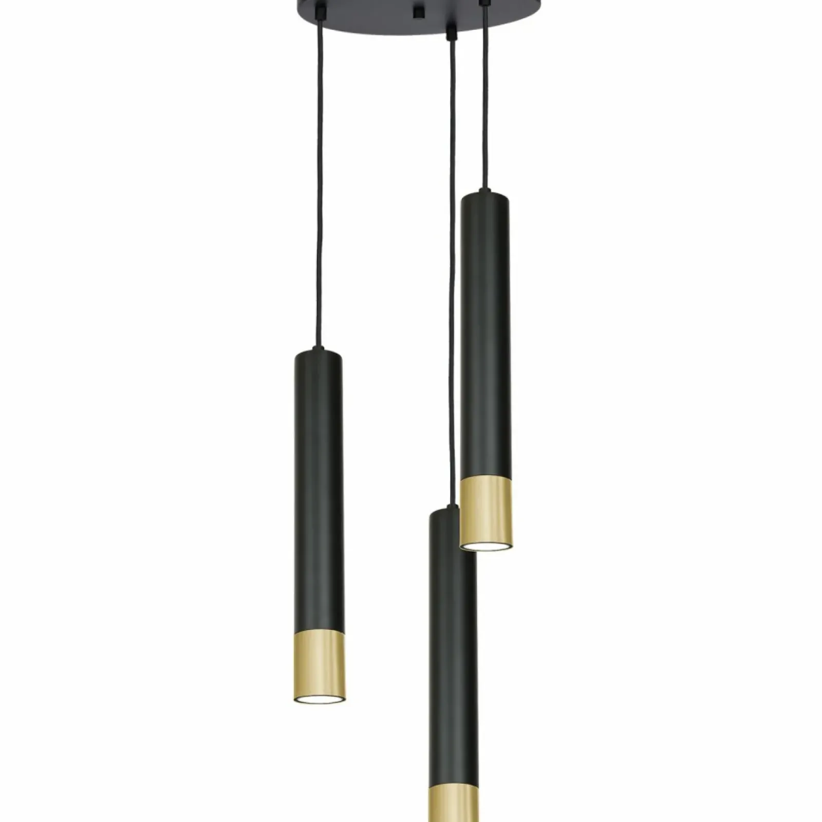 Sklep Kaja Potrójna lampa wisząca, czarno-złote tuby LX 1567 z serii NEST | Kaja Flash Sale