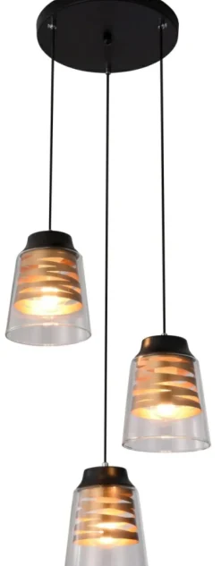 Sklep Kaja Potrójna lampa wisząca do kuchni 33-78988 FRESNO | Kaja Oświetlenie czarny Online