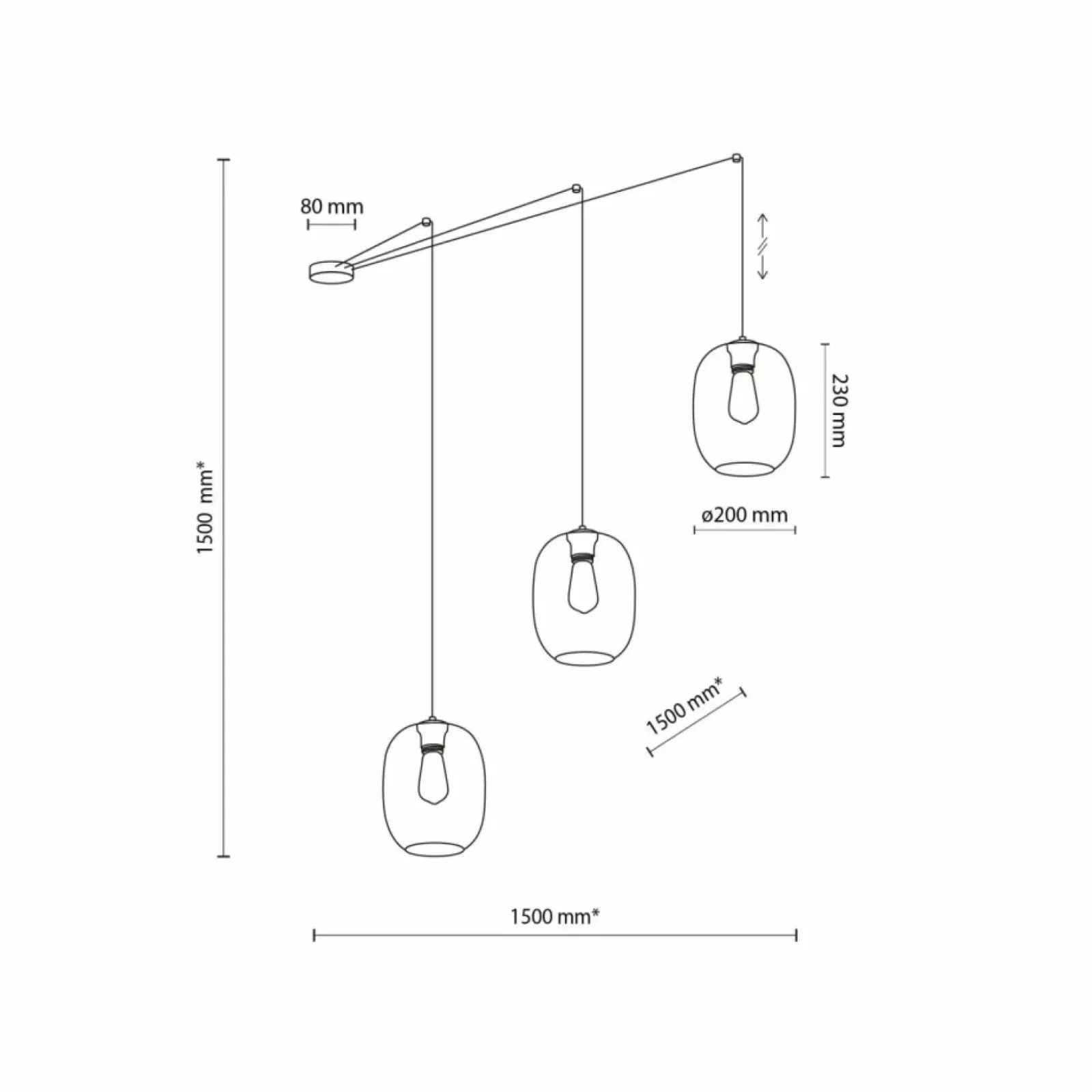 Sklep Kaja Potrójna lampa wisząca do podwieszania TK 5972 ELIO | Kaja Oświetlenie Clearance