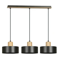 Sklep Kaja Potrójna lampa wisząca do rustykalnej kuchni 1046/3 TORIN | Kaja czarny Best Sale
