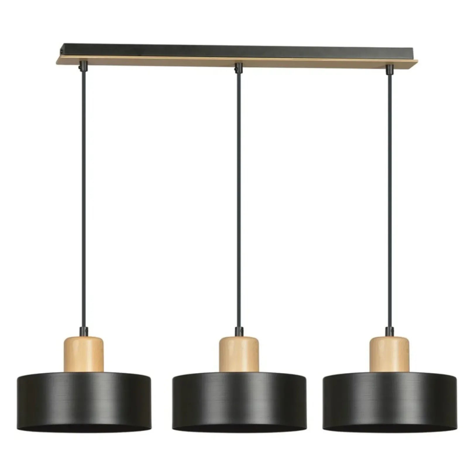 Sklep Kaja Potrójna lampa wisząca do rustykalnej kuchni 1046/3 TORIN | Kaja czarny Best Sale