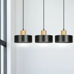Sklep Kaja Potrójna lampa wisząca do rustykalnej kuchni 1046/3 TORIN | Kaja czarny Best Sale