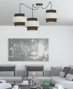 Sklep Kaja Potrójna lampa wisząca do salonu, z abażurami 33-17864 z serii BENETA | Kaja Ośw Cheap