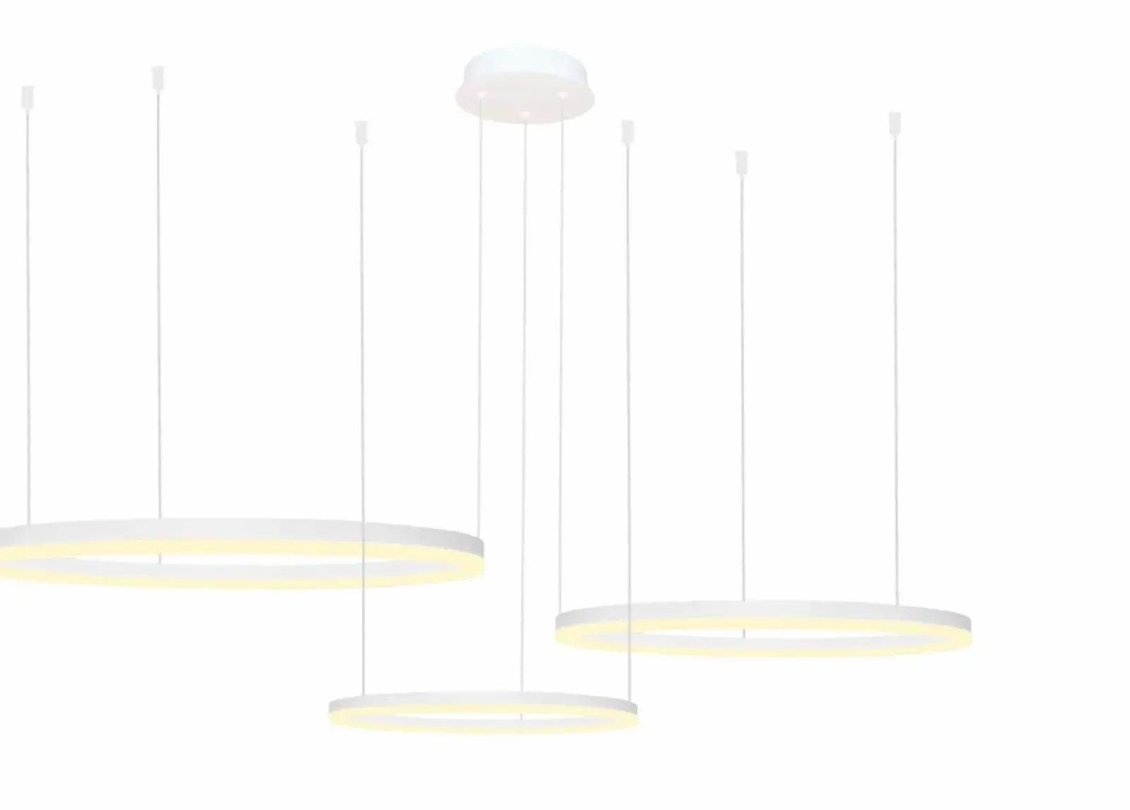 Sklep Kaja Potrójna lampa wisząca LED, pilot w zestawie AZ4974 HALO | Kaja białypiaskowany Shop
