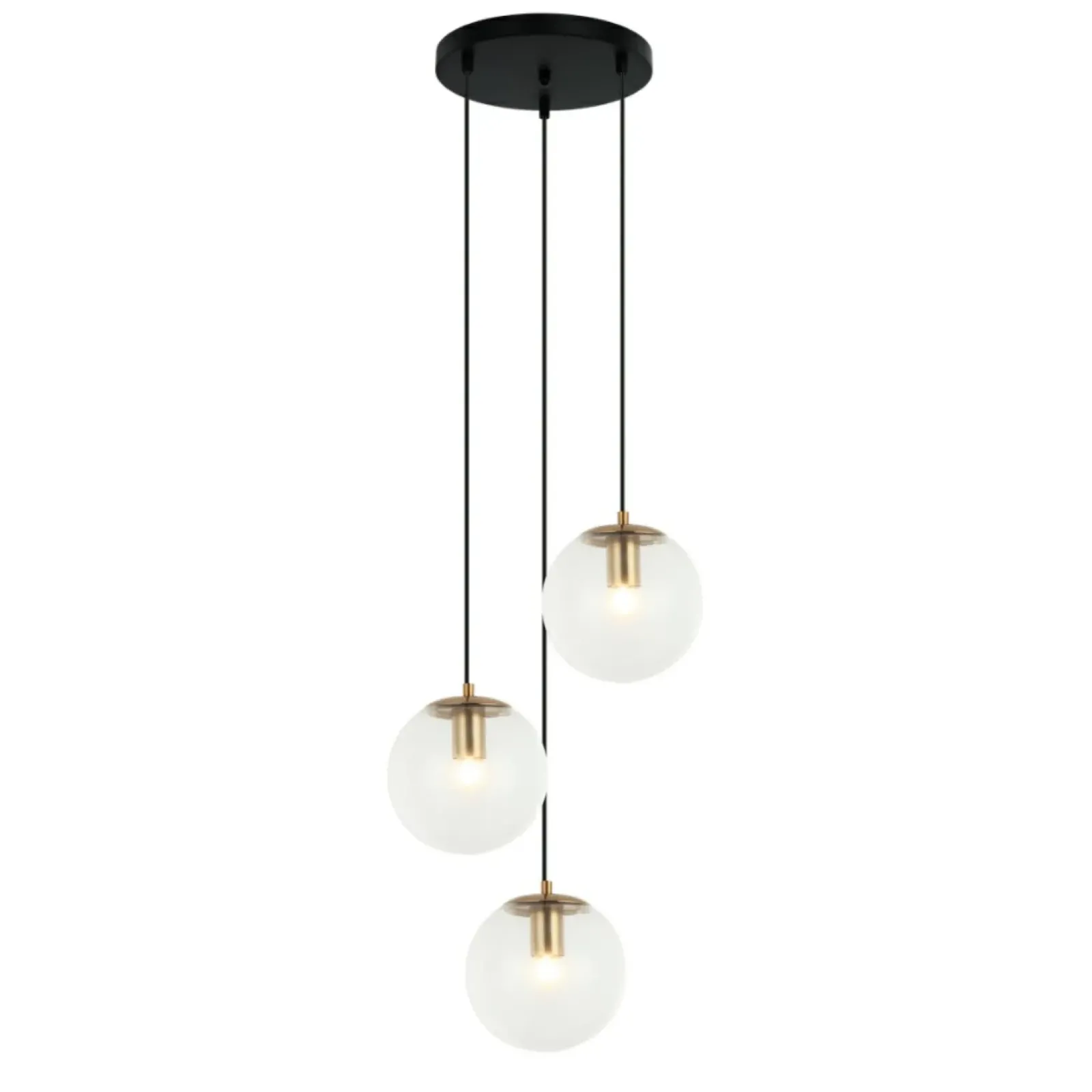 Sklep Kaja Potrójna lampa wisząca, mosiądz PND-58867-3S-BK-BRO z serii SARPO Store