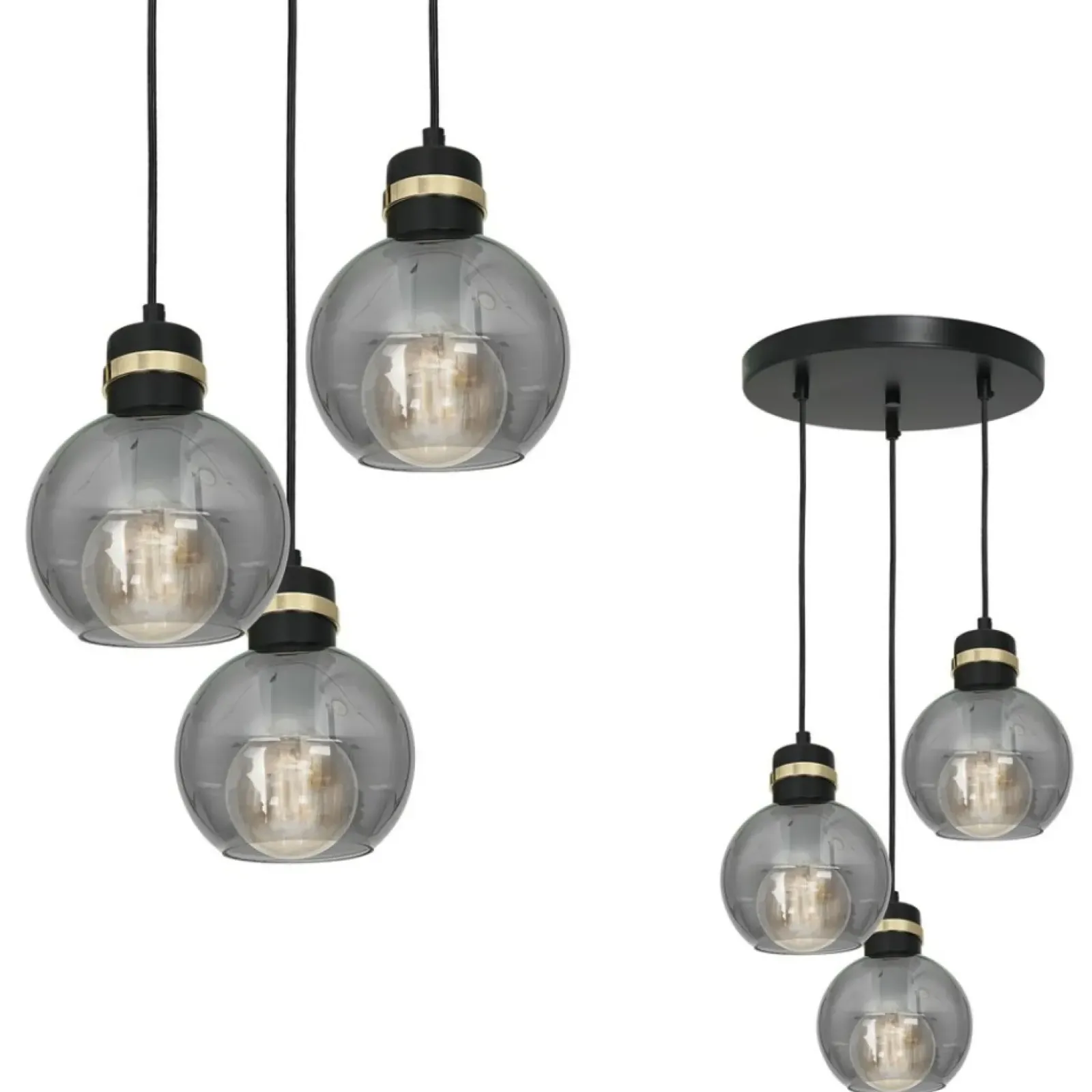 Sklep Kaja Potrójna lampa wisząca na okrągłej podstawie MLP6533 OMEGA | Kaja New
