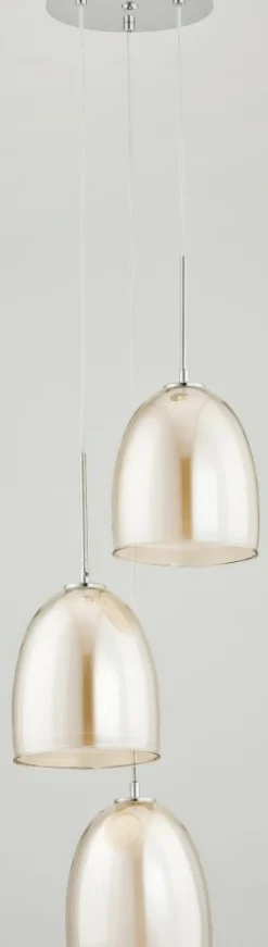 Sklep Kaja Potrójna lampa wisząca z bursztynowymi kloszami AL 60142 | Kaja Best Sale