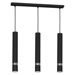 Sklep Kaja Potrójna lampa wisząca z czarnymi tubami, z chromem MLP1414 z serii JOKER | Kaja Cheap