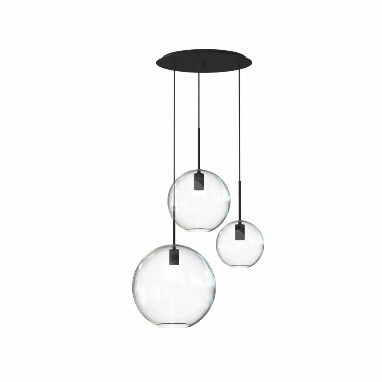 Sklep Kaja Potrójna lampa wisząca z kloszami 7788 | Kaja Oświetlenie transparentny Shop