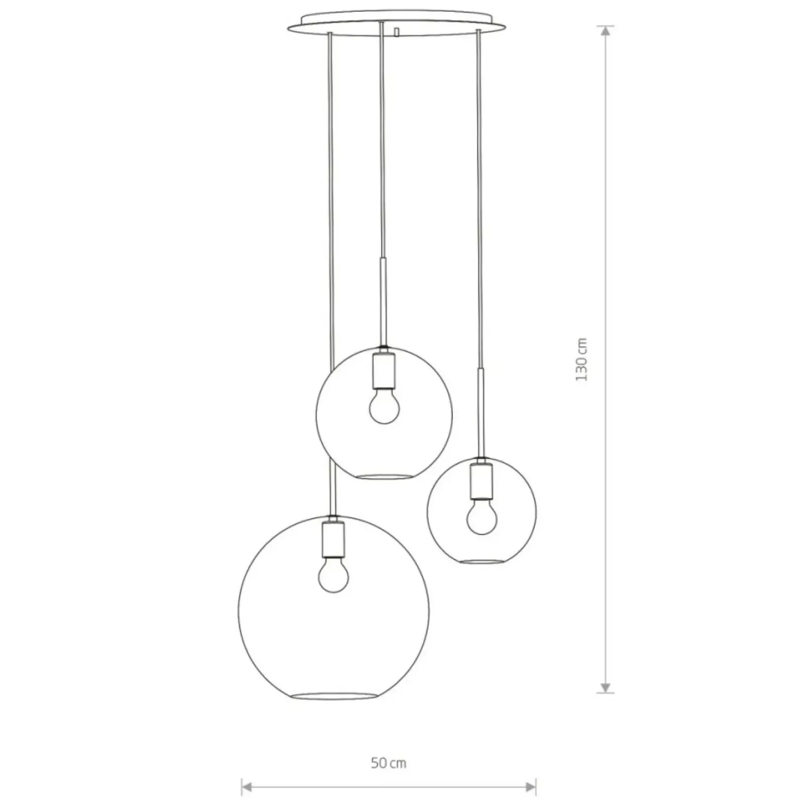 Sklep Kaja Potrójna lampa wisząca z kloszami 7788 | Kaja Oświetlenie transparentny Shop