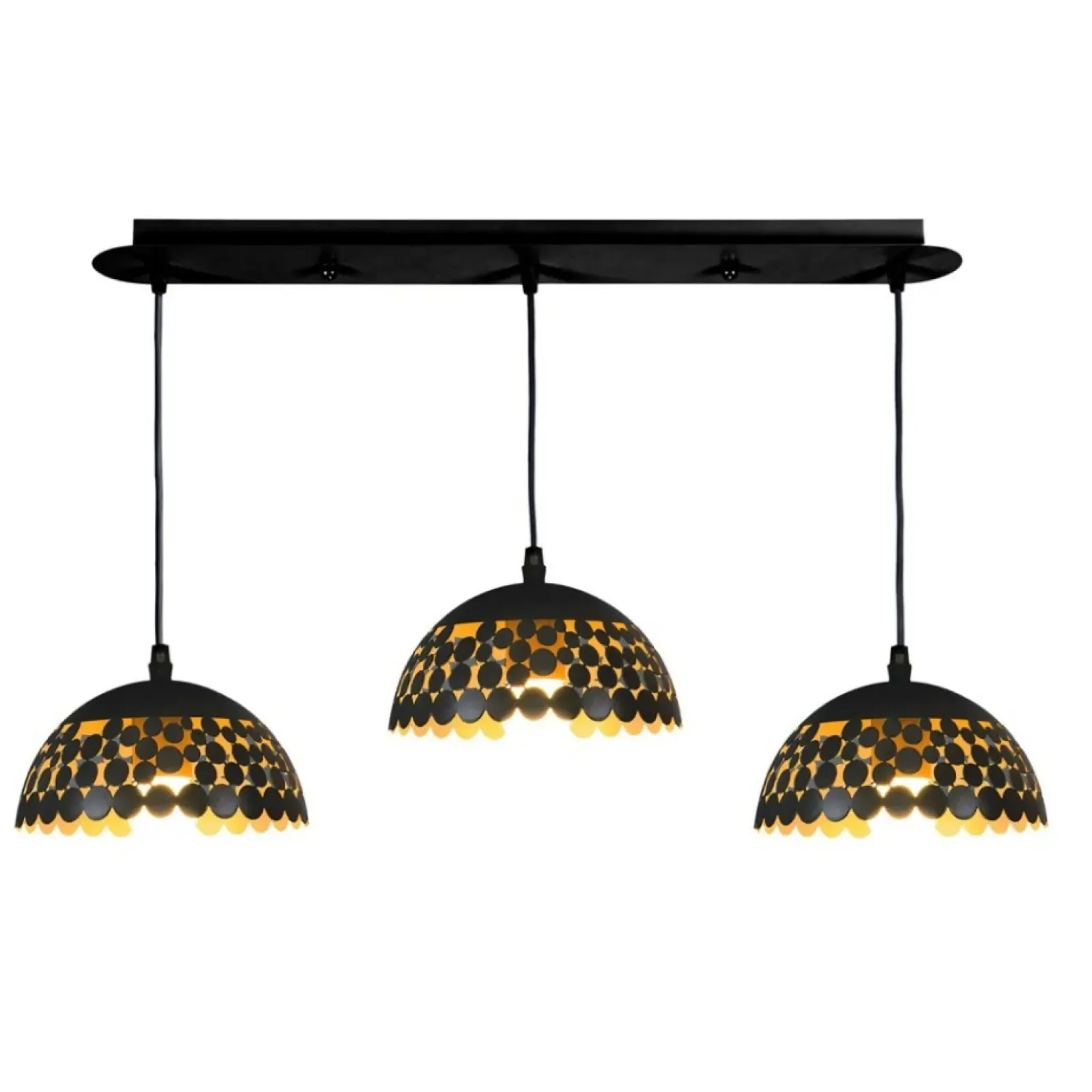 Sklep Kaja Potrójna lampa wisząca ze stylowymi kloszami ML6136 z serii LISA | Kaja Oświetle czarny Cheap