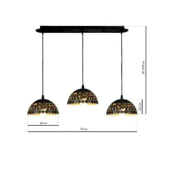 Sklep Kaja Potrójna lampa wisząca ze stylowymi kloszami ML6136 z serii LISA | Kaja Oświetle czarny Cheap