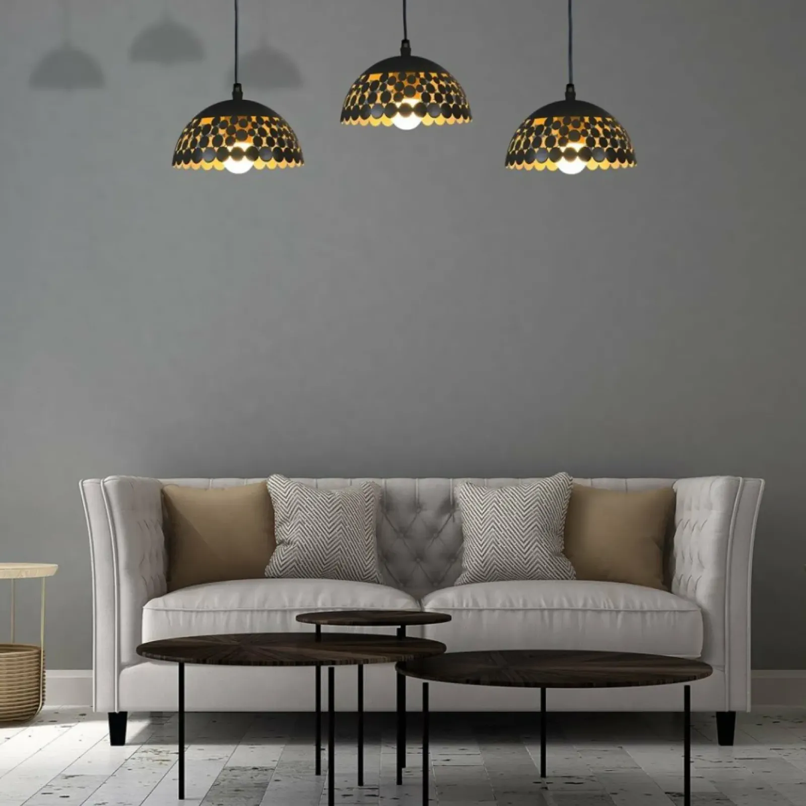 Sklep Kaja Potrójna lampa wisząca ze stylowymi kloszami ML6136 z serii LISA | Kaja Oświetle czarny Cheap