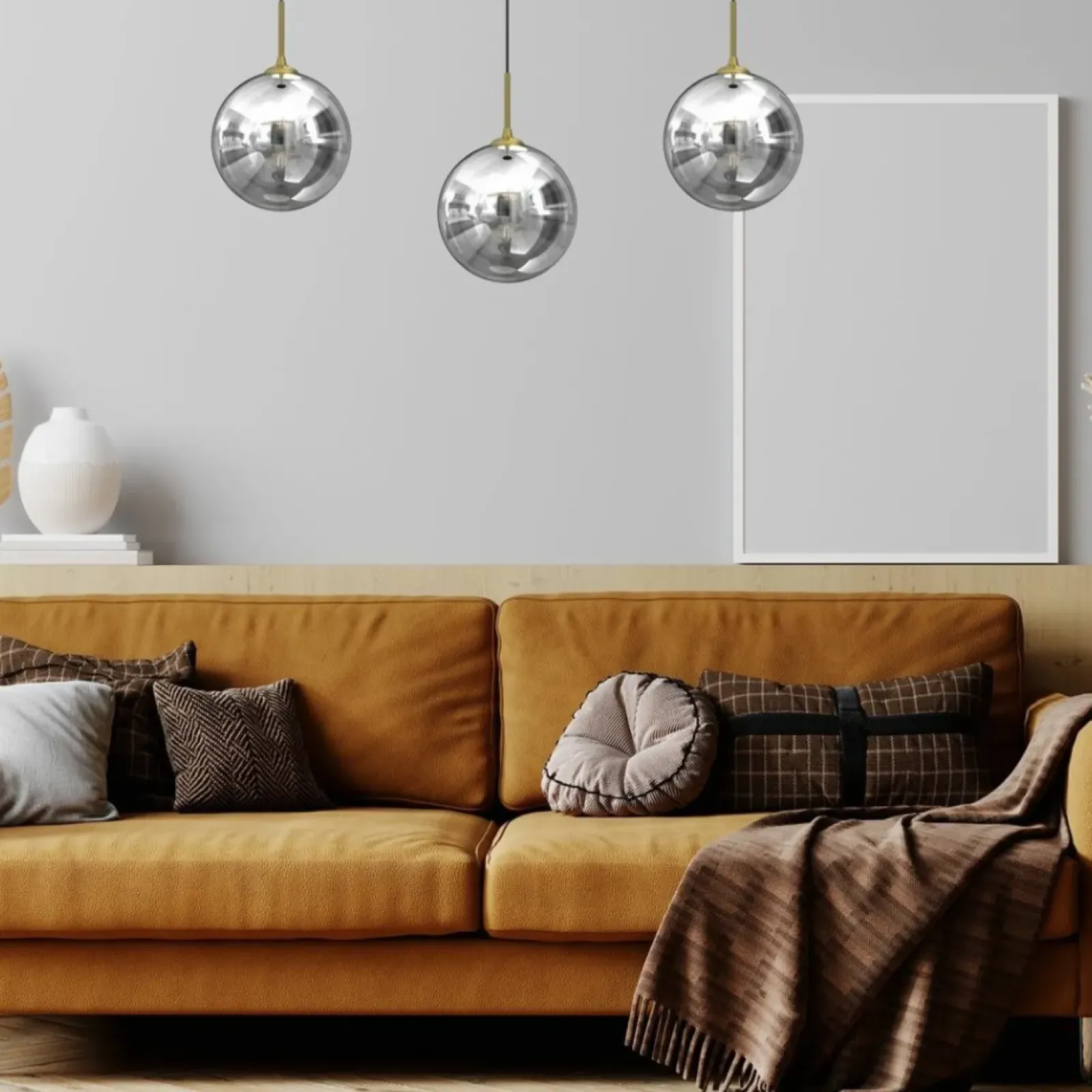Sklep Kaja Potrójna lampa wisząca ze złotą dekoracją MLP8415 z serii REFLEX | Kaja Oświetle Best Sale